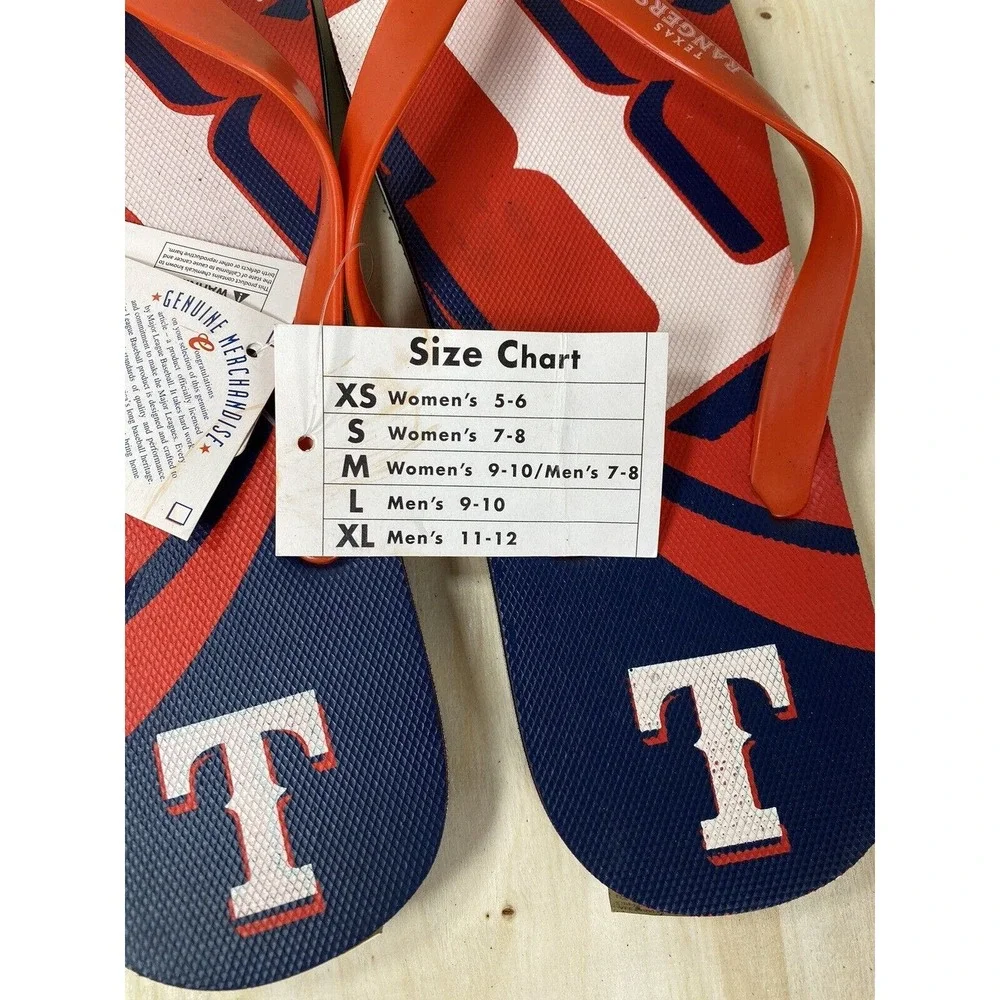 Texas Rangers MLB Baseball Flip Flops Team‎ Logo NWT Various Sizes Unisex
